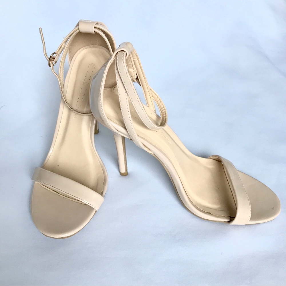 Nude patent heels, size 6.5